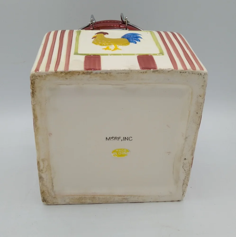 MSRF Inc Rooster Chicken Country Kitchen Ceramic Canister Vintage - Picture 6 of 12